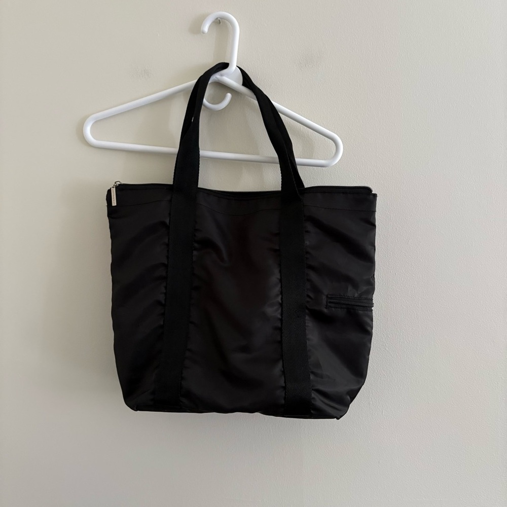 Bath Body Works Black White Zebra Lined Tote Side Pocket 16” X 13” bag